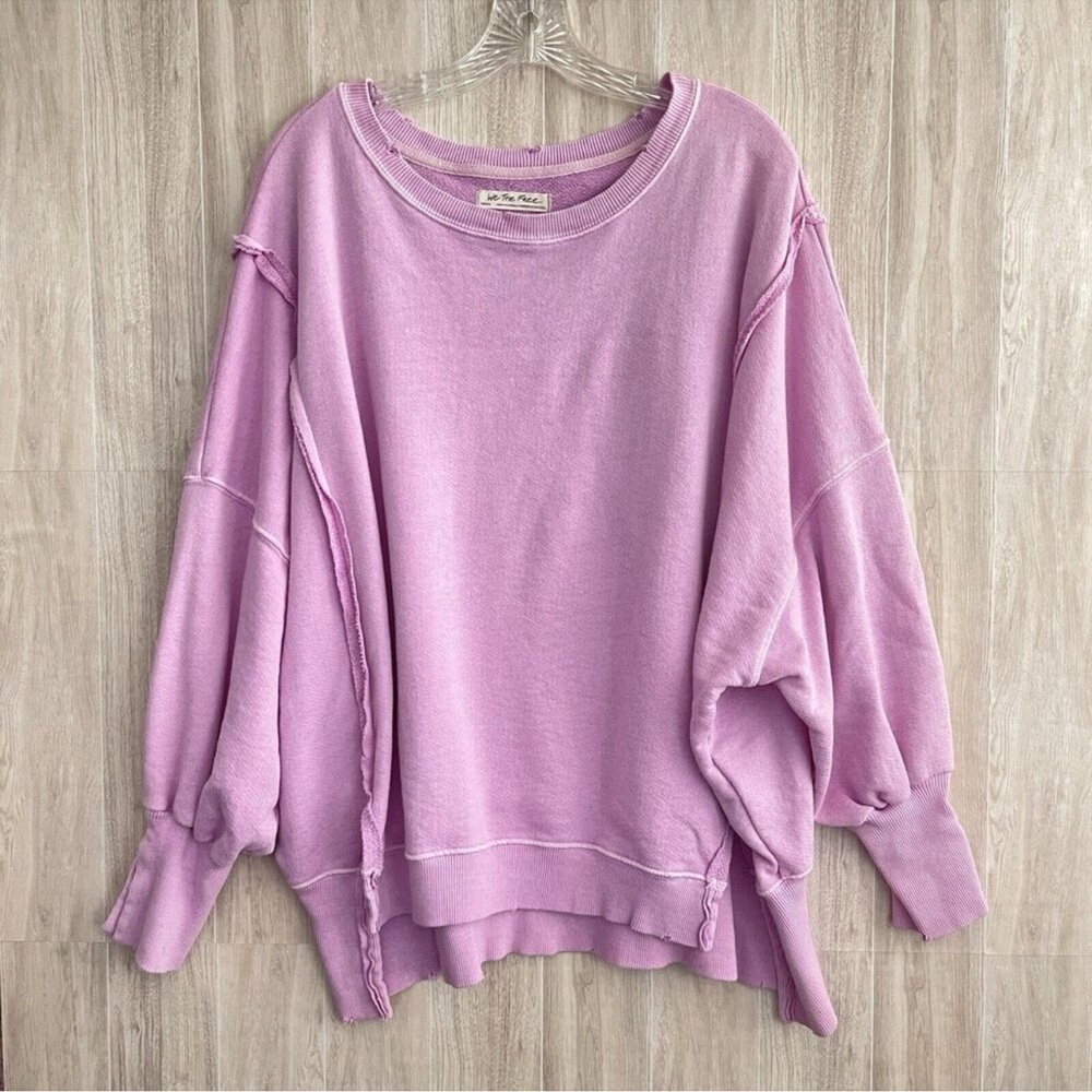 Free People We The Free Camden Sweatshirt in Bubble Tea size S, EUC - Picture 3 of 15